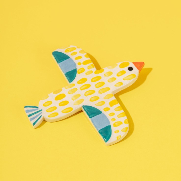 Céramique Oiseau Yellow Jaune