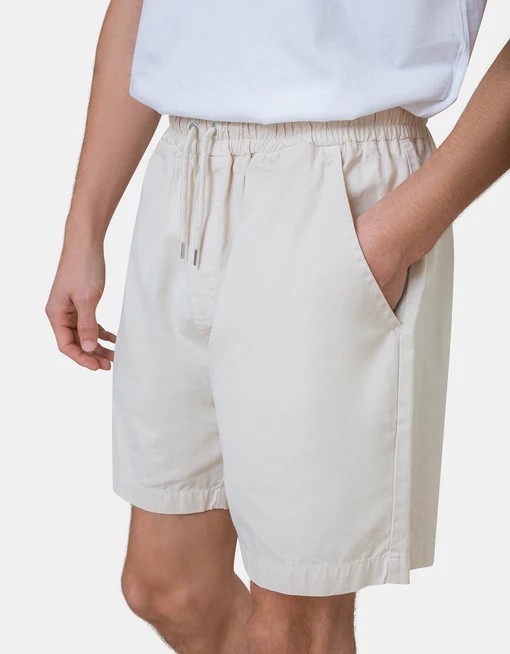 Short Twill Ivory White Coton Bio