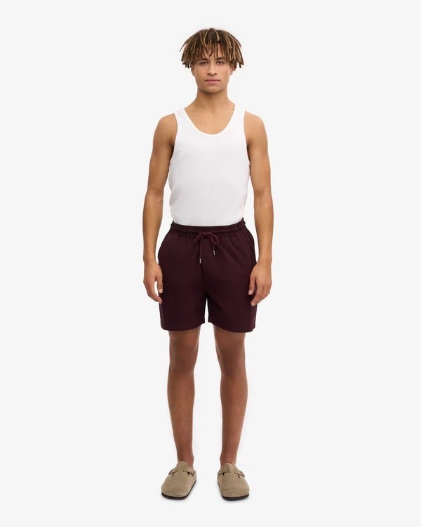 Short Twill Oxblood Red Coton Bio