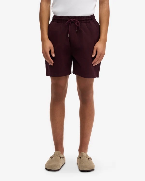 Short Twill Oxblood Red Coton Bio