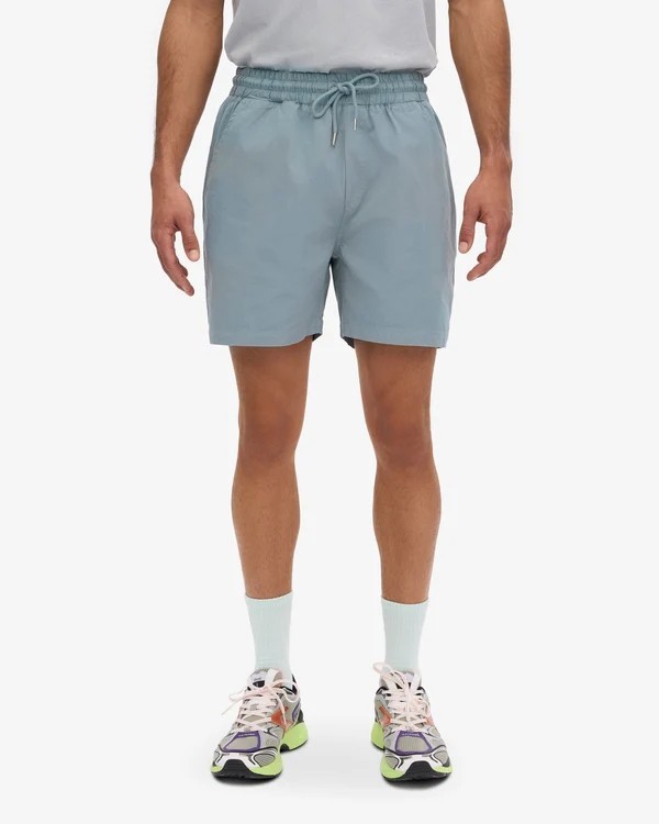 Short Twill Steel Blue Coton Bio