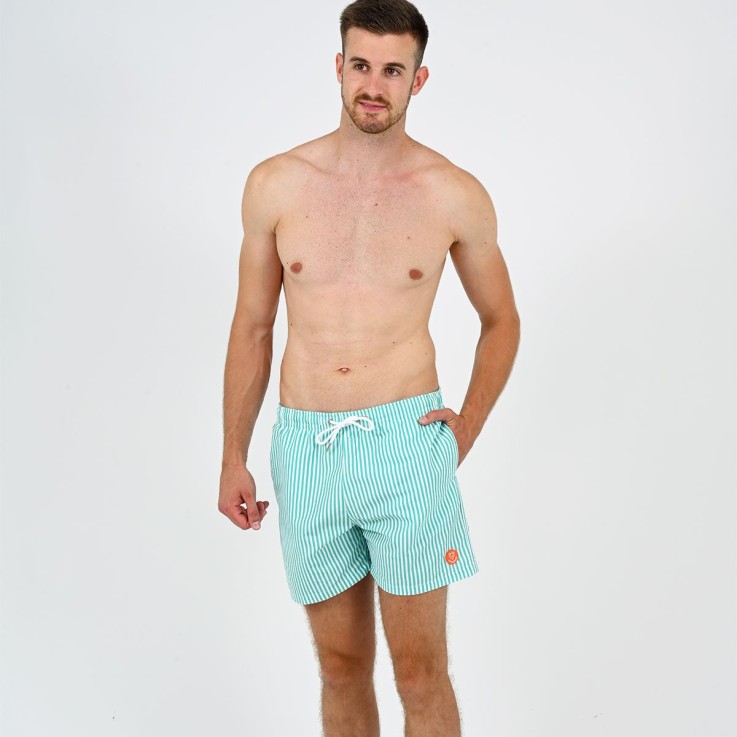 Short de bain L'Immergé aqua rayé