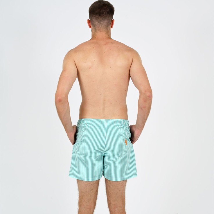 Short de bain L'Immergé aqua rayé