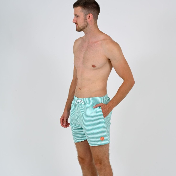 Short de bain L'Immergé aqua rayé