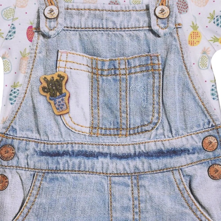 Combishort bébé fille en coton bio, Pinea