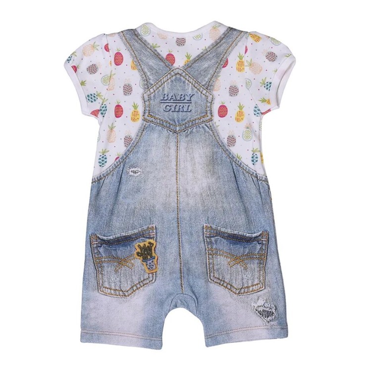 Combishort bébé fille en coton bio, Pinea