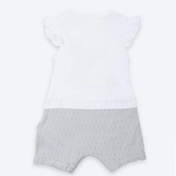 Combishort bébé en coton jacquard biologique, Doris