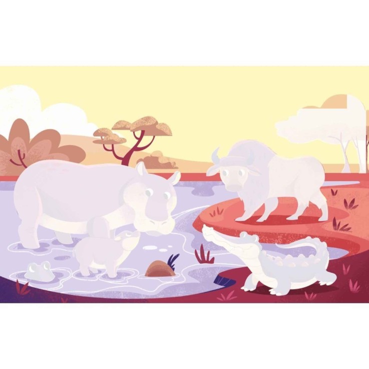 Coloriage à l'eau pinceau magique - savane
