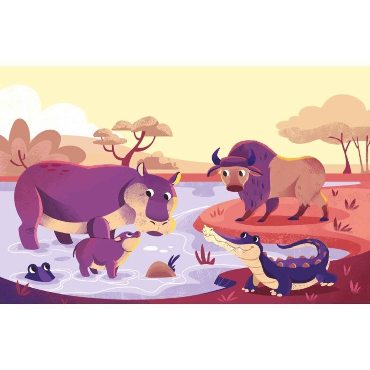 Coloriage à l'eau pinceau magique - savane