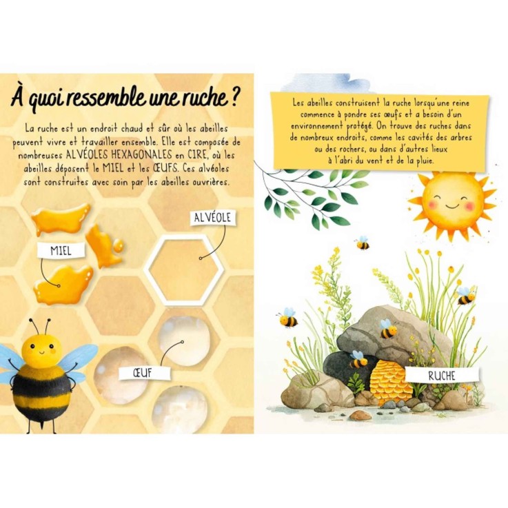 Puzzle magique à l'eau enfant 54 pièces coloriage réutilisable - Les abeilles