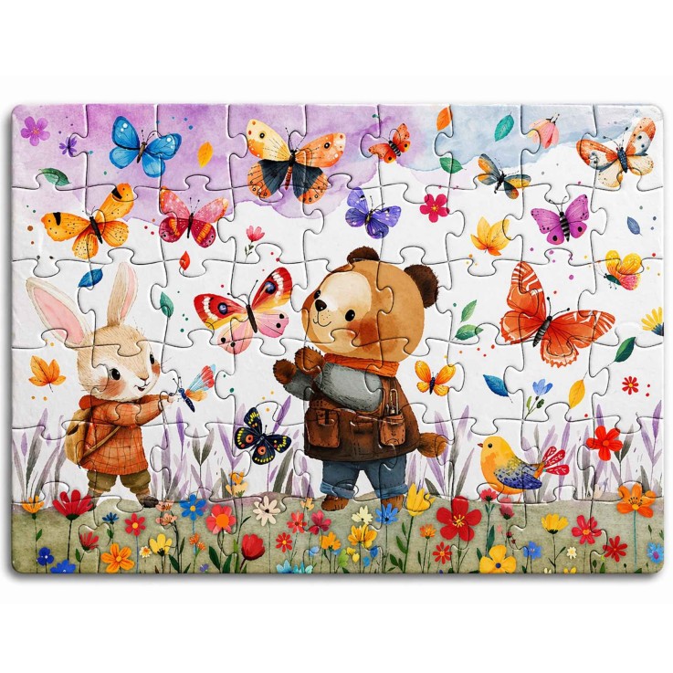 Puzzle magique à l'eau enfant 54 pièces coloriage réutilisable - Les papillons