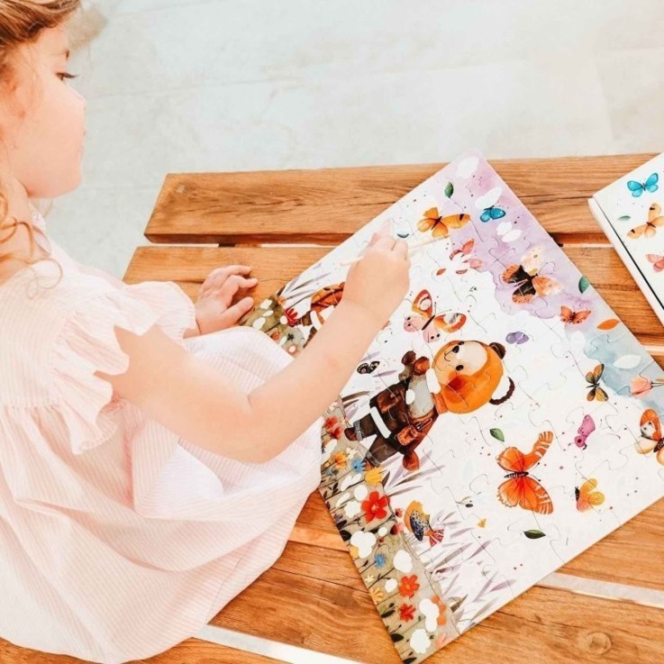 Puzzle magique à l'eau enfant 54 pièces coloriage réutilisable - Les papillons