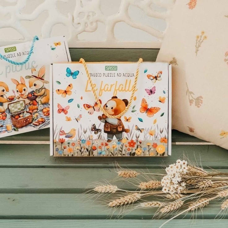 Puzzle magique à l'eau enfant 54 pièces coloriage réutilisable - Les papillons
