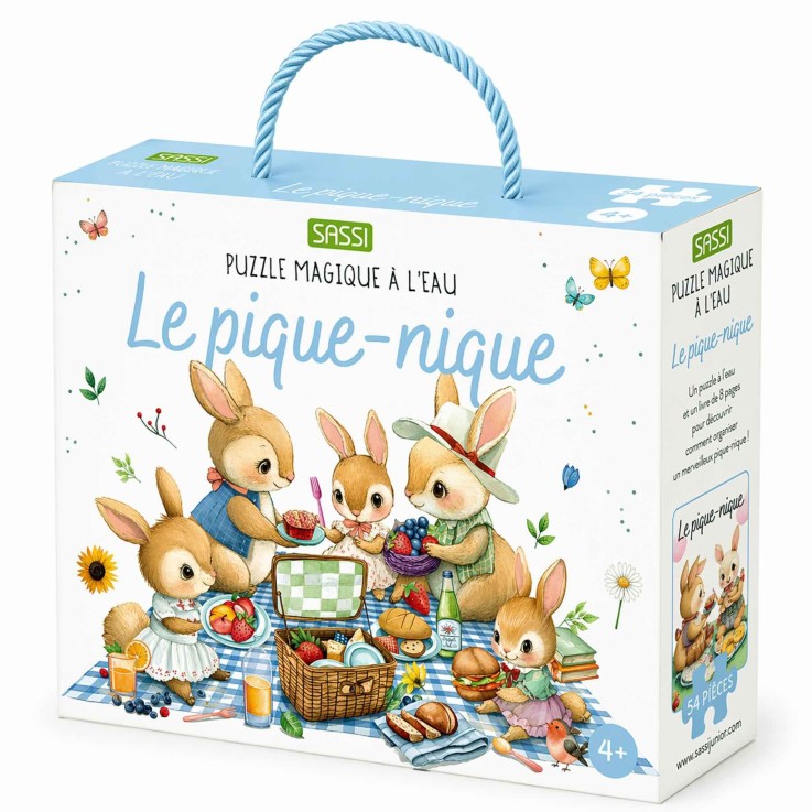 Puzzle magique à l'eau enfant 54 pièces coloriage réutilisable - Le pique nique