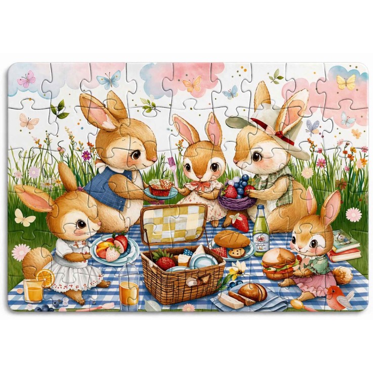 Puzzle magique à l'eau enfant 54 pièces coloriage réutilisable - Le pique nique