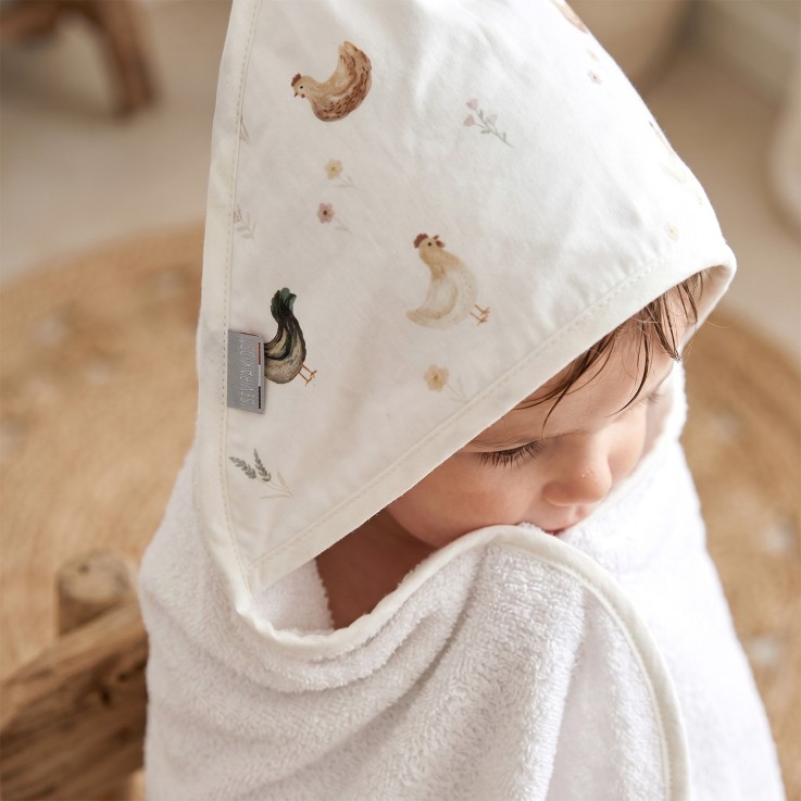 Grande cape de bain en coton et bambou, Gallina