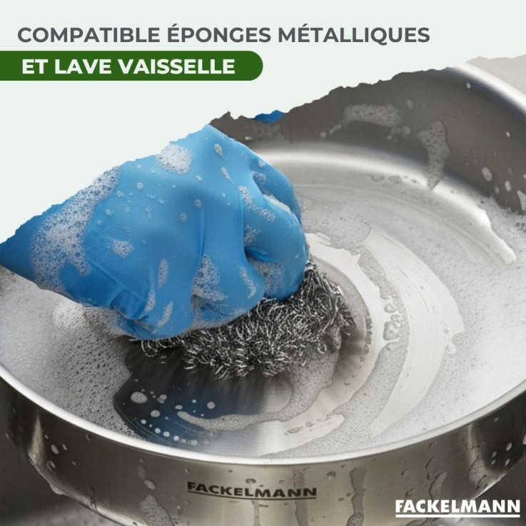 Poêles à Frire 20 et 26 cm, Casseroles 14 et 18 cm inox 18/10 Triply et couvercle Fackelmann Vita3