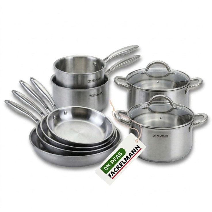 4 poêles 20/24/26/28, 3 Casseroles 14/16/18, 2 Faitouts 20/24, inox 18/10 Triply Vita3