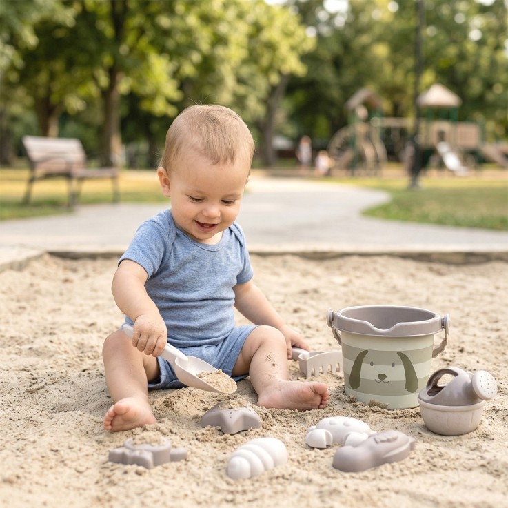 Set jouets de plage enfant 8 pièces paille de blé Summer