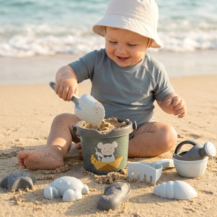 Set jouets de plage enfant 8 pièces paille de blé Summer