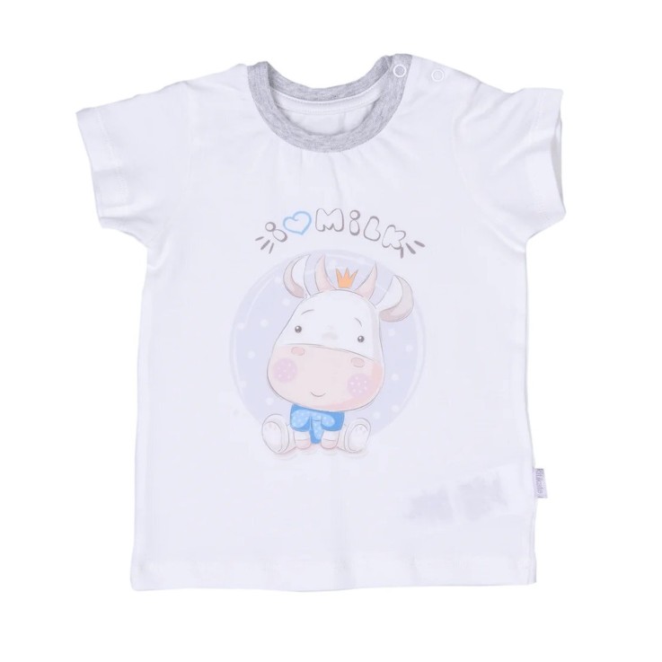 Ensemble t-shirt et short bébé en coton bio, Milk