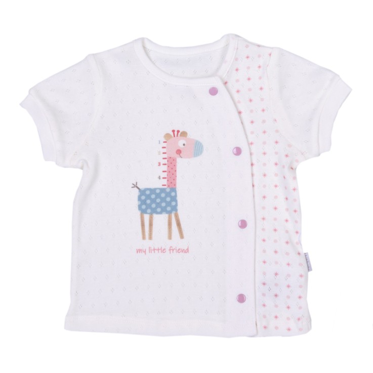 Ensemble t-shirt et short bébé en coton bio, Girafe