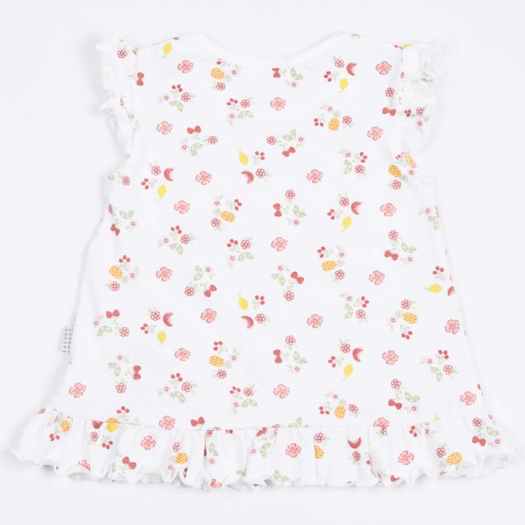 Ensemble t-shirt et short bébé en coton biologique, Cerise