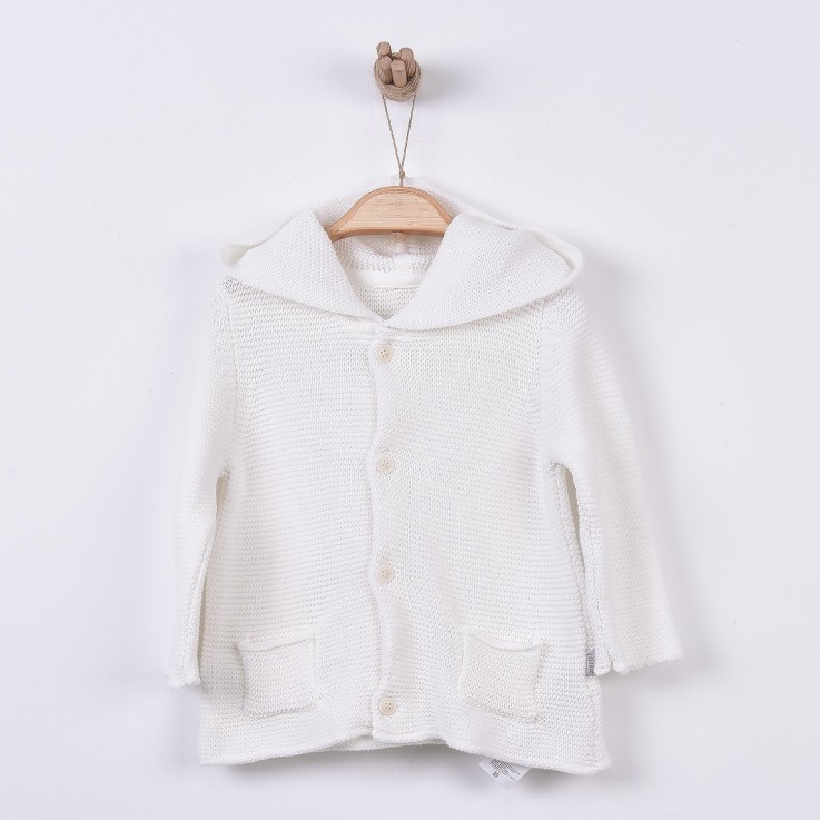 Cardigan bébé en tricot de coton bio