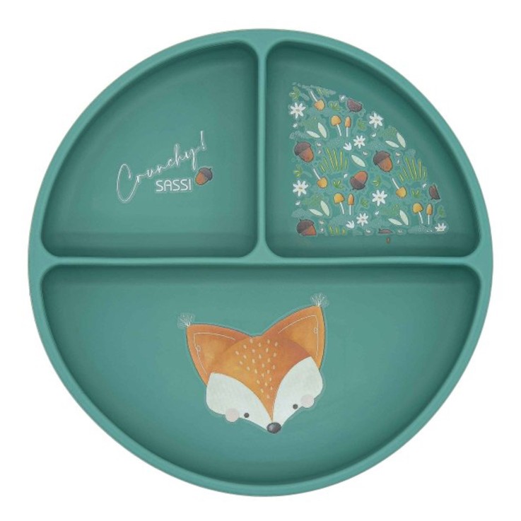 Assiette compartimentée en silicone avec ventouse, Animaux