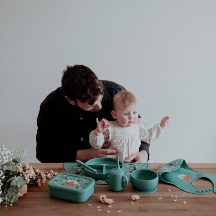 Assiette compartimentée en silicone avec ventouse, Animaux