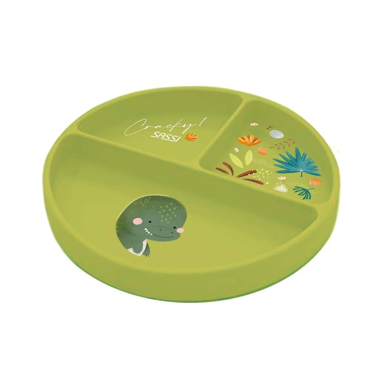 Assiette compartimentée en silicone avec ventouse, Animaux