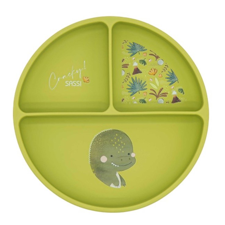 Assiette compartimentée en silicone avec ventouse, Animaux