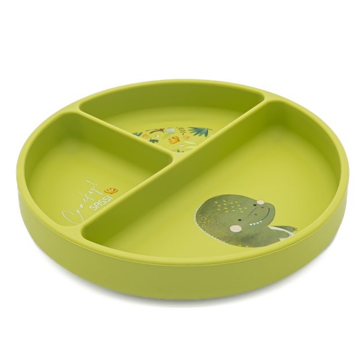 Assiette compartimentée en silicone avec ventouse, Animaux