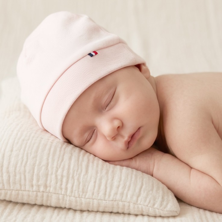 Bonnet de naissance en coton ultra doux