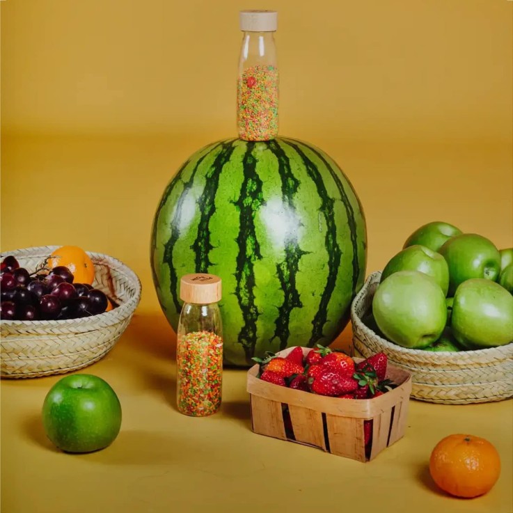 Bouteille sensorielle, Learn Fruits