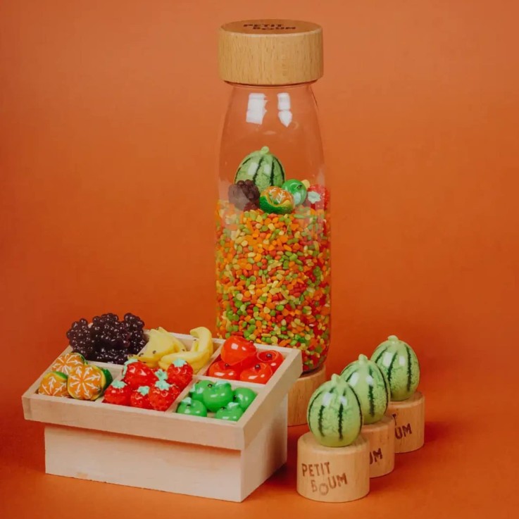 Bouteille sensorielle, Learn Fruits