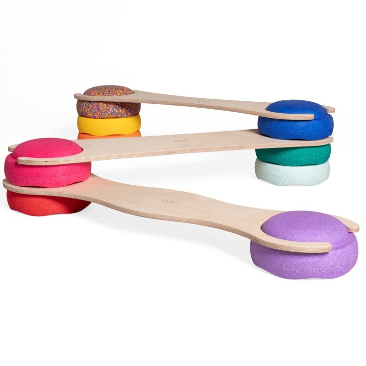 Lot de 3 planches d'équilibre compatibles Stapelstein