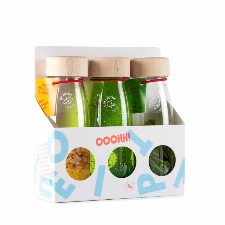 Lot de 3 bouteilles sensorielles, Life - Vie