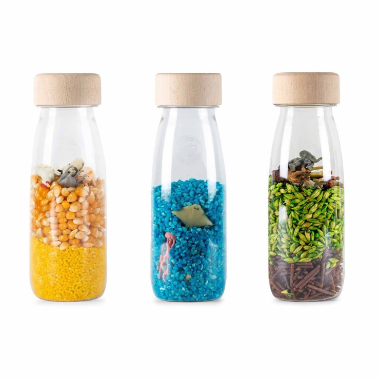 Lot de 3 bouteilles sensorielles, Nature