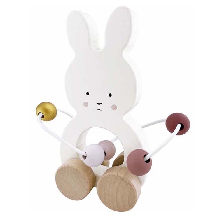 Jouet en bois à tirer, Boulier Lapin