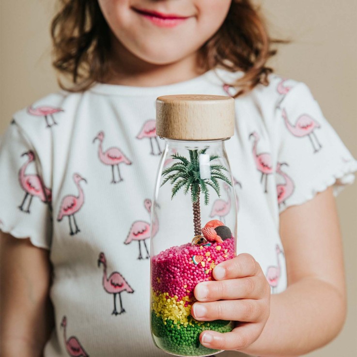 Bouteille sensorielle Spy, Flamant rose