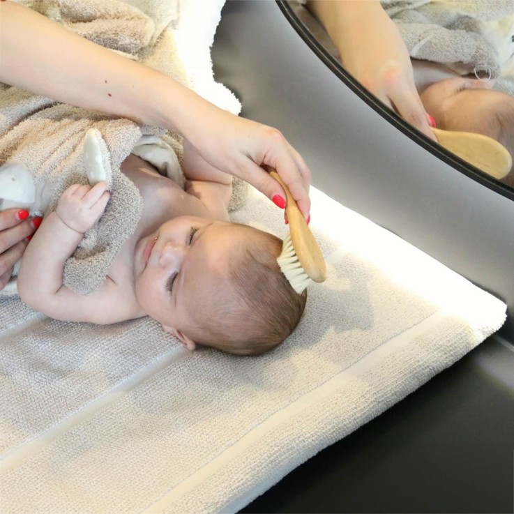 Set brosses et peigne en bois naturel pour bébé