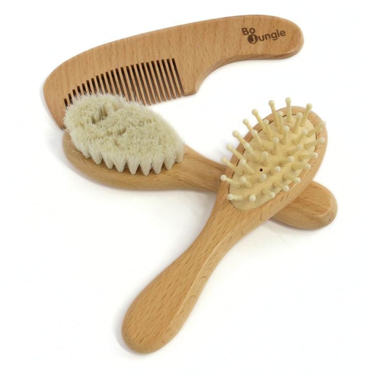 Set brosses et peigne en bois naturel pour bébé