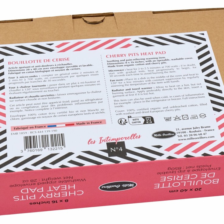 Bouillotte de Cerise L'Intemporelle n°4 - Motif design contemporain