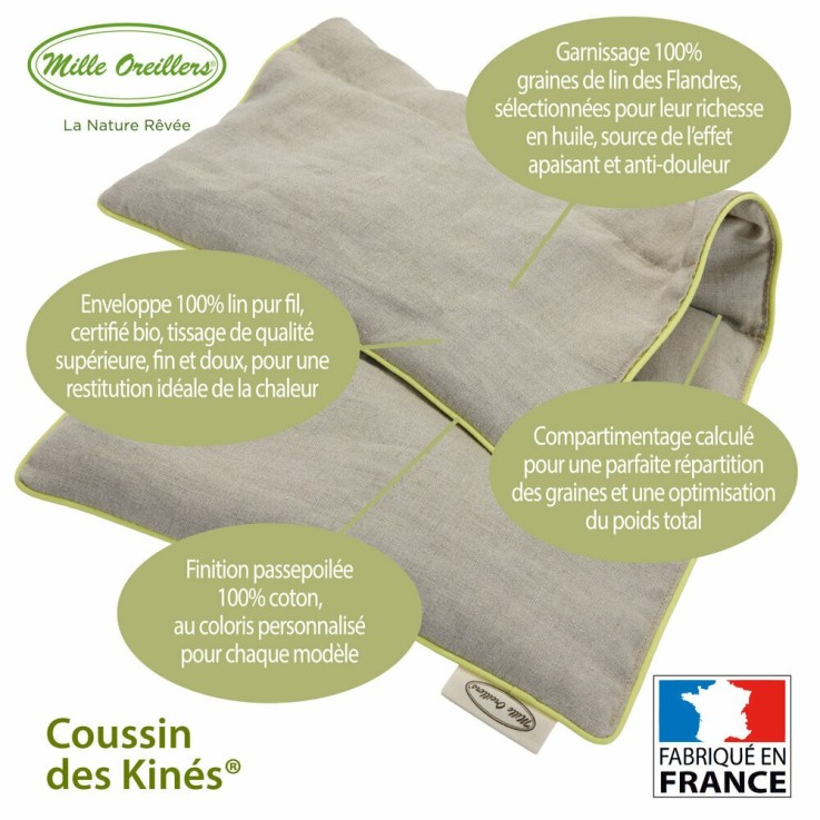 Coussin des kinés ® - Graines de lin - 24 x 50 cm