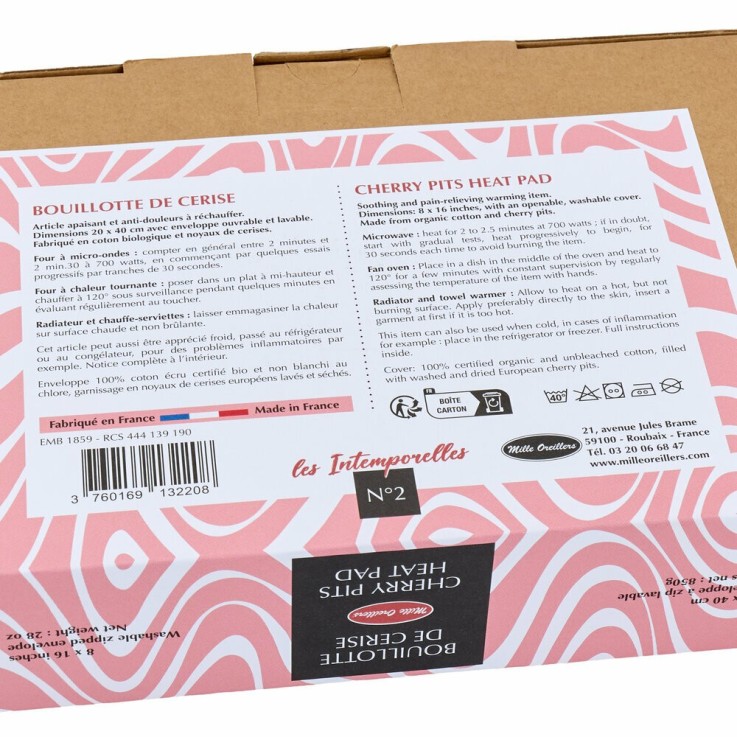 Bouillotte de Cerise L'Intemporelle n°2 - Soulage et réchauffe