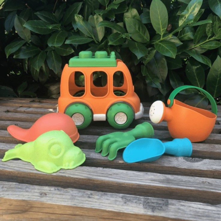 Set de plage & jardin - 6 Pièces, Voiture en Paille de Blé