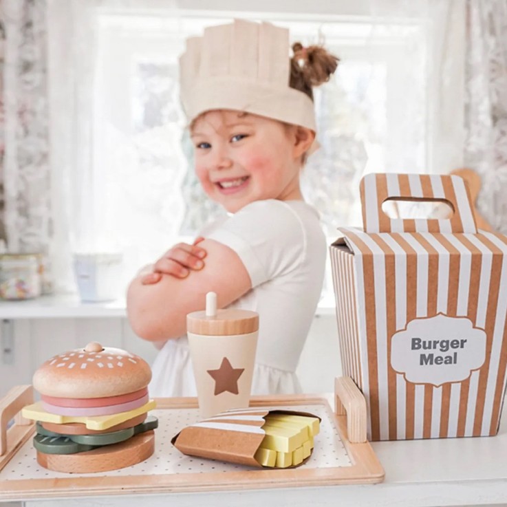 Jouet en bois - dinette - Burger Meal