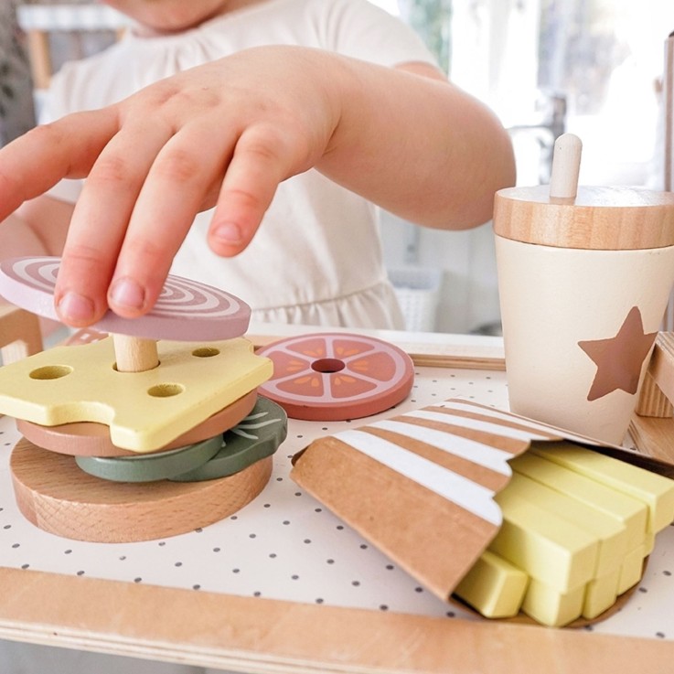 Jouet en bois - dinette - Burger Meal
