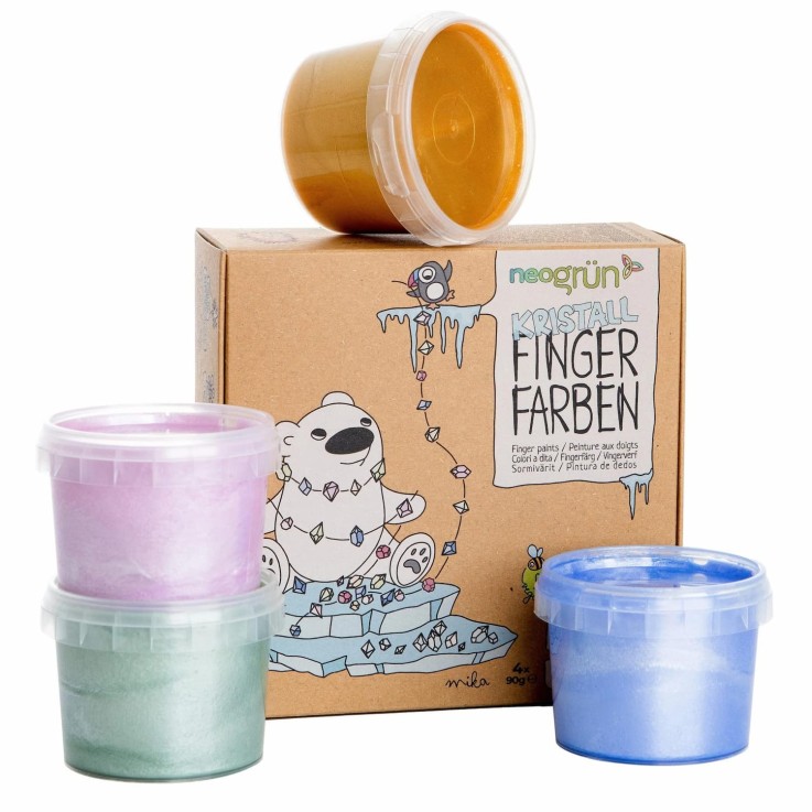 Set de peinture à doigts Cristal Mika naturelle et bio